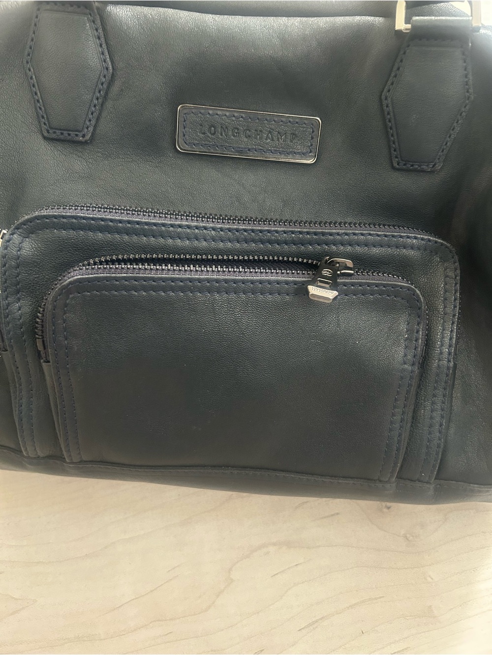 Longchamp Black Vintage Leather Bag Excellent Condition. - Picture 11 of 15